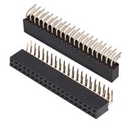 3pcs 2.54mm 2x20 Pin Female Pin Headers Connector PCB Board Dual Row Right Angle Header Socket for Prototype Shield