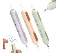 3pcs 2 in 1 Automatic Needle Threaders Seam Ripper, Quick Sewing Needle Threader Easy to Use Sewing Notions Supplies for Threading Unthreading (Purple, Yellow, Green)