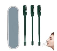 3PCS 2 in 1 Nasal Hair Cutter The Dark Green Nose Hair Removal 360°Rotating Nasal Hair Cutter Clipper Double Sided Nose Cleaner Portable Manual Nostril Clean up Nose Hair Trimmer for Women Men