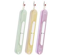3Pcs 2 in 1 Needle Threaders Seam Ripper, Retractable Needle Threader & Threader Remover Portable Unpicker Sewing Tool Plug-in Sewing Accessories for Hand Sewing Knitting Cross Stitch Embroidery