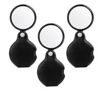 3Pcs 20x Pocket Magnifying Glass with PU Leather Case - Small Magnifier for Reading, Jewellers Loupe & Hand Lens - Mini Magnifying Glasses for Seniors, Kids & Hobbyists