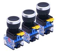 3pcs 22mm Green 10A 440V 1NO 1NC Momentary Push Button Switch LA38-11BN-G(Nero)