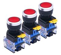 3pcs 22mm Green 10A 440V 1NO 1NC Momentary Push Button Switch LA38-11BN-G(Rosso)