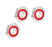 3Pcs 22mm Push Button Switch with Led Light, 12V 24V Momentary Waterproof Metal Switch for Automotive and Industrial Use