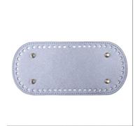 3pcs 22x10cm Long Bottom for Knitted Bag PU Leather Base Handmade with Holes DIY Crochet Accessories(Silver)
