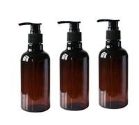 3PCS 250ML 8OZ Refillable Empty PET Plastic Pump Bottles Shampoo Shower Gel Jars Containers with Black Pump Tops for Makeup Cosmetic Bath Shower Toiletries Liquid Containers