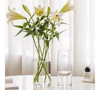 3pcs/25cm9.8in 20cm7.8in, 3-Piece Set Transparent Acrylic Flower Vase, Shatterproof Plastic Cylinder Vase for Flower Arrangements, Wedding Centrepieces, DIY