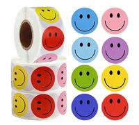 3Pcs 25mm Smiley Faces Sticki Rolls, Smiley Face Stickers, Reward for Student, Envelope, Crafts, Bottles