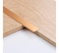 3pcs 2cm Aluminum T Molding Floor Transition Strip Metal Flat Divider Strip for Joining Floor Gaps Laminate Profile Flooring Edge Trim Cover Strips,0.9m Gold