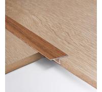 3pcs 2cm Aluminum T Molding Floor Transition Strip Metal Flat Divider Strip for Joining Floor Gaps Laminate Profile Flooring Edge Trim Cover Strips,0.9m Bown Wood Grain