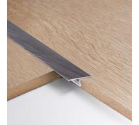 3pcs 2cm Aluminum T Molding Floor Transition Strip Metal Flat Divider Strip for Joining Floor Gaps Laminate Profile Flooring Edge Trim Cover Strips,0.9m Light Grey Wood Grain