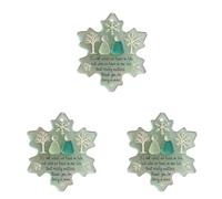 3PCS 2D Flat Acrylic Snowflake Christmas Pendant Sea Glass Friendship Decor Ornament Festive Tree Indoor Hanging Decorations Thank You Keepsake for Best Friends (Snowflake-3pc)