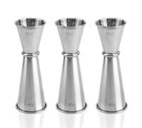 3pcs 2oz & 1oz Dual Jigger for Bartending, Stainless Steel Cocktail Alcohol 60ml/30ml Measuring Cup Bar Jigger for Bar Home Bartender Supplies