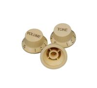 3PCS 2T1V Guitar Volume And Tone Control 24 Tooth Knob Accessories Guitar Knobs For Adult Beginners(Cream)