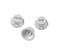 3PCS 2T1V Guitar Volume And Tone Control 24 Tooth Knob Accessories Guitar Knobs For Adult Beginners(WHITE)