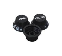 3PCS 2T1V Guitar Volume And Tone Control 24 Tooth Knob Accessories Guitar Knobs For Adult Beginners(Bk)