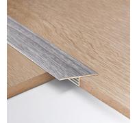 3pcs 3.3cm Aluminum T Molding Floor Transition Strip Metal Flat Divider Strip for Joining Floor Gaps Laminate Profile Flooring Edge Trim Cover Strips,0.9m Grey