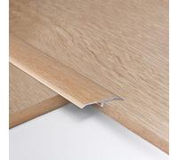 3pcs 3.3cm Aluminum T Molding Floor Transition Strip Metal Flat Divider Strip for Joining Floor Gaps Laminate Profile Flooring Edge Trim Cover Strips,0.9m Beige Oak