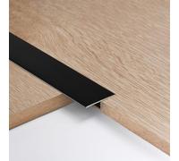 3pcs 3.3cm Aluminum T Molding Floor Transition Strip Metal Flat Divider Strip for Joining Floor Gaps Laminate Profile Flooring Edge Trim Cover Strips,0.9m Black