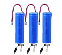3Pcs 3.7V 1200mAh Li-ion Battery Pack 18650 * 1 Cell RC Replacement Rechargeable Battery Pack With PH2.0-2P USB Charger Cable for Airplane DIY, Fishing lights,Doorbell, etc.