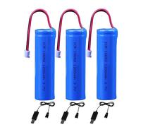 3Pcs 3.7V 1200mAh Li-ion Battery Pack 18650 * 1 Cell RC Replacement Rechargeable Battery Pack With XH2.54-2P USB Charger Cable for Airplane DIY, Fishing lights,Doorbell, etc.