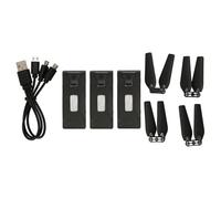 3PCS 3.7V 1800mAh Drone Battery Plug and Play RC UAV Battery with Propeller Blades for E88 E88PRO E525 E99 E99PRO P1 K3 S1