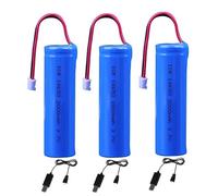 3Pcs 3.7V 2000mAh Li-ion Battery Pack RC 18650 Replacement Rechargeable Battery Pack With XH2.54-2P USB Charger Cable for Airplane DIY, Fishing lights,Doorbell, etc.