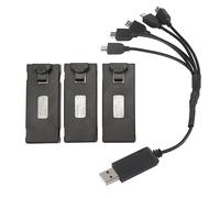 3Pcs 3.7V RC Drone Lithium Battery, RC Aircraft RC Drone Battery with 3 In 1 Charging Cable for E88 E88Pro LS E525 E525Pro, Overcharge and Short Circuit (1800mah)