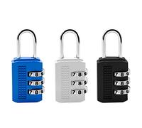 3PCS 3 Digit Combination Padlock Keyless Digit Security Padlocks Resettable Code Locks Suitcase Combination Locks Outdoor Waterproof Coded Padlock Small Number Lock Padlock for Gym Locker Bike Zip