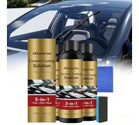 3Pcs 3-in-1 Ceramic Coating Solution for Car- 300ml High Shineless Finish, Clean, Polish & Repair in One Step, Hydrophobic Car Wax Alternative for Paint Protection