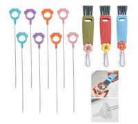 3Pcs 3 in 1 Cup Lid Gap Cleaning Brush Set, with 8 Spoon Straws Cleaning Tools, Tiny Bottle Cup Lid Detail Brush, Cup Crevice Cleaning Tools,Multifunctional Crevice Cleaning Brush