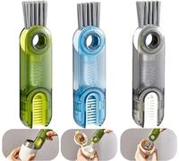 3Pcs 3 in 1 Multifunctional Cleaning Brush, 3 in 1 Bottle Cleaning Brush, Multipurpose Bottle Gap Cleaner Brush, Silicone Lab Cleaning Supplies
