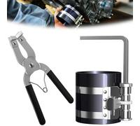 3Pcs 3"Piston Ring Compressor and Adjustable Piston Installation Tool & Piston Ring Pliers,Stainless Steel Car Engine Piston Ring Compressor Tool Set with Installer Removal Pliers for Engine,Cylinder