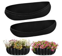 3PCS 30 Inch Planter Basket Liners Fabric Window Box Liners Felt Trough Planter Liner Replacement Black Flower Basket Liner Non-Woven Hanging Plant Liner for Planters Garden Fence - Avoid Bird Nesting