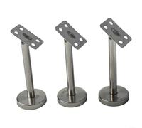 3Pcs 304 Stainless Steel Handrail Brackets, Movable Adjustable Column Silver Bracket for Residential Commercial Settings(120mm-B)