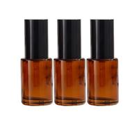 3Pcs 30ml/1oz Amber Glass Lotion Pump Bottles Refillable Travel Containers with Plastic Black Cap for Essential Oil Cream Emulsion Storage