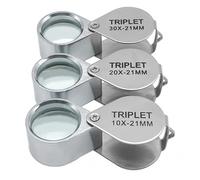 3PCS 30X 20X 10X Loupe Magnifier, Foldable Pocket Jewellery Magnifying Glass for Gems Jewelry Rocks Stamps Coins Watches