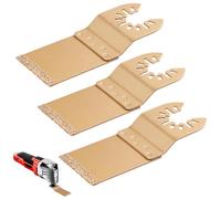 3PCS 35mm Carbide End Cut Blades Multi Tool Blades Compatible with Dewalt Wolf Stanley Worx Fein Multimaster Bosch Makita Etc Oscillating Multitools for Bricks Plaster and Grout Removal Cutter Saw Set
