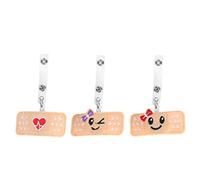 3Pcs 360 Degree Rotating Badge Reel Bow HeartShape Retractable Employee Card Badge Clip (Yellow - Purple Bow + red Bow + red Heart)