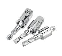 3Pcs 360 Degree Rotating Square Head Universal Adapter 1/4 3/8 1/2 Inch Sleeve Connecting Rod