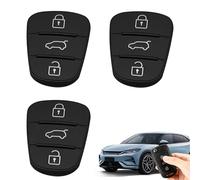 3Pcs 3Button Key Fob Rubber Pad Replacement Compatible with Hyundai i10 i20 i30 ix20 ix35 Easy to Install Rubber Pad Keypad for Kia Ceed Soul Sportage Venga Silicone Remote Car Key Case Buttons Cover