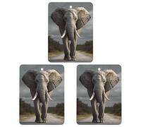3PCS 3D Elephant Car Air Freshener Hanging Scented Cards Cute Black Car Fresheners Long Lasting New Cars Scents for Women Men Natural Air Freshener with Lanyard Automotive Freshies