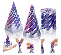 3PCS 3D Printed Spiral Cone Fidget Toy, Cool Impossible Cone Pyramid Passthrough Sculpture Triangle, Anxiety Stress Relief Toys Present Stock Filler For Kids Children Teens Adults