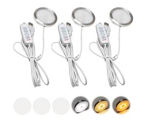 3PCS 3D Printer LED Lamp Kit, Three Colors Compatible with Bambu lab A1/A1mini/P1S/P1P/X1C, LED Lamp Kit for Bambu Lab 3D Printed DIY Hardware Model Spare Parts 5V USB Powered, 3000K Warm Light