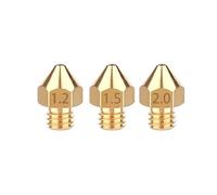 3pcs 3D Printer MK8 Brass Large Diameter Nozzle DIY Kit Spray Extrusion Head 1.0 .2 .5mm .75/3mm Accessories(1.2MM 1.75MM)