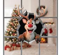 3Pcs 3D Santa Claus Wall Sticker,3D Wall-Breaking Cute Santa Claus Wall Stickers,Self Adhesive Stickers 3DSanta C-laus Christmas Walls Sticker,Removable Winter Xmas Decor for Refrigerator Bedroom