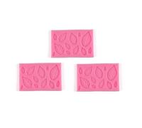 3Pcs 3D Small Leaf Molds Silicone for Sugar Paste, Chocolate, Fondant, Butter, Resin, Polymer Clay, Wax, Soap, Crafting Projects and Cake Decoration Decorating Ceramics and Pottery