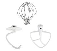 3Pcs 4.5-5QT Flat Beater. Dough Hook K45WW 6-Wire Whip，Compatible for KitchenAid，Stainless Steel Stand Mixer