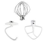 3Pcs 4.5-5QT Flat Beater, Dough Hook K45WW 6-Wire Whip，Compatible with KitchenAid，Tilt-Head Stand Mixer Stainless Steel Stand Mixer