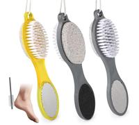 3Pcs 4 in 1 Foot File Callus Remover with Pumice Stone Foot Rasp Sandpaper Professional Pedicure Tools for Dead Skin Removal Home Foot Care Ergonomic Non Slip Handle 19.5x4.5cm